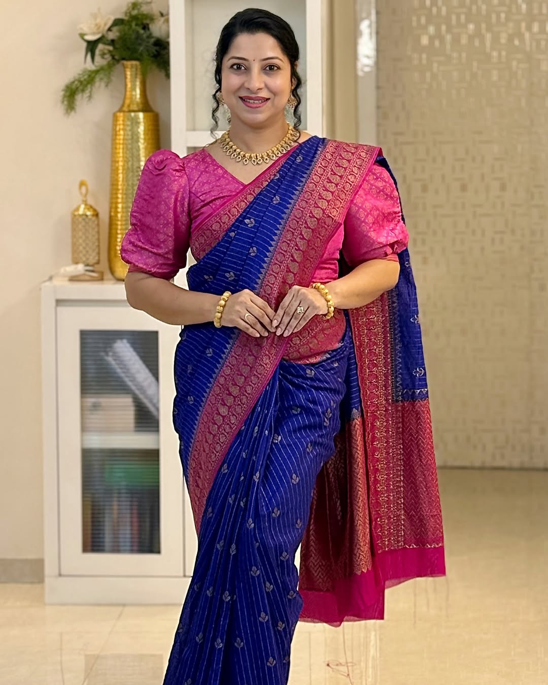 Elegent Soft Banarasi Silk Saree With Blouse Piece