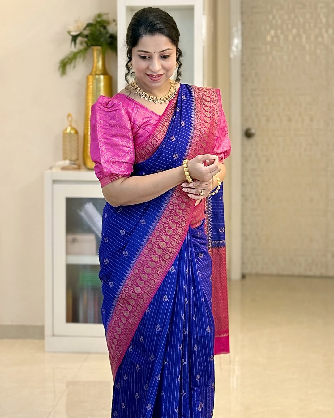 Elegent Soft Banarasi Silk Saree With Blouse Piece