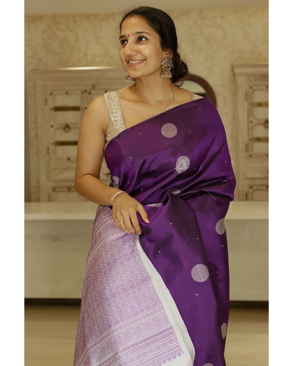 Splendorous Purple Soft Silk Saree With Blouse Piece
