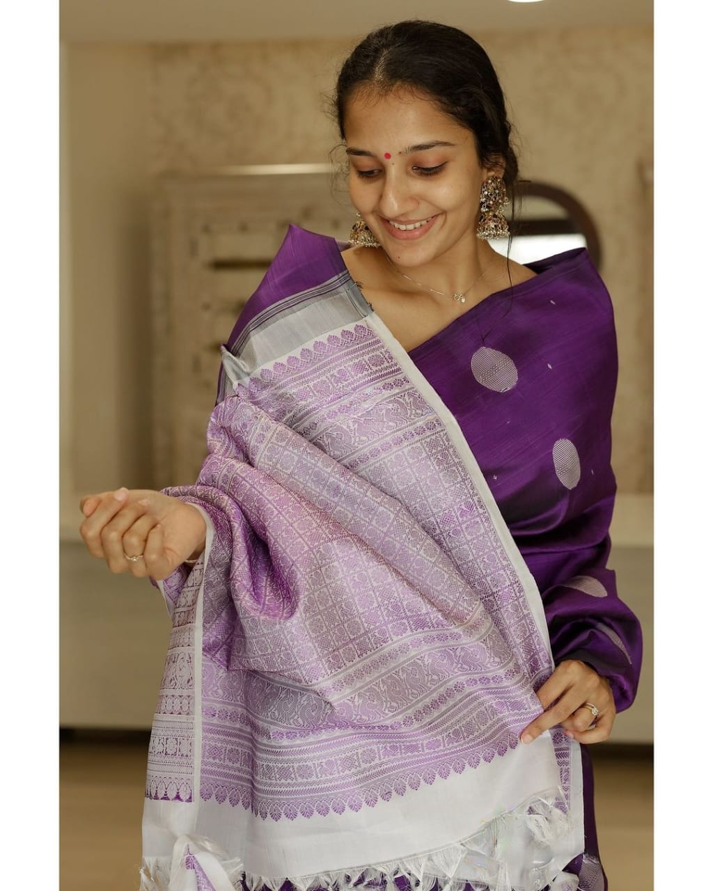 Splendorous Purple Soft Silk Saree With Blouse Piece