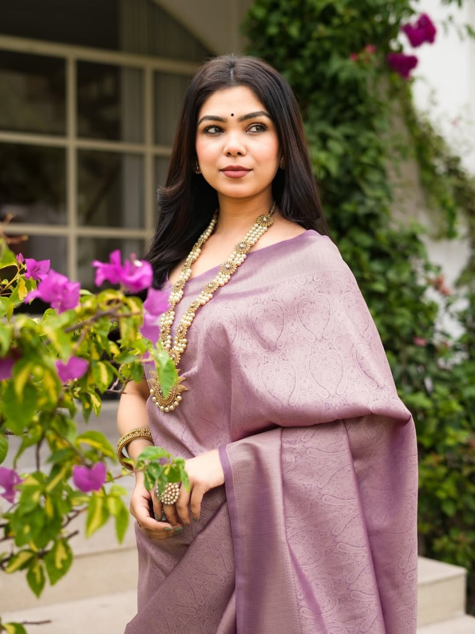 Attractive Pink Color Banarasi Soft Silk Saree With Blouse Piece