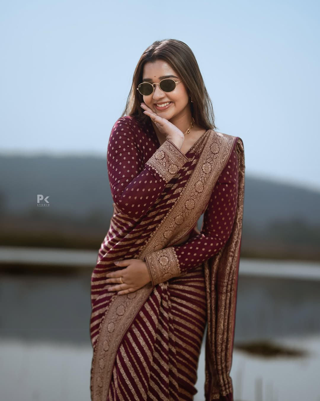 Adorable Maroon Soft Silk Saree With Blouse Piece