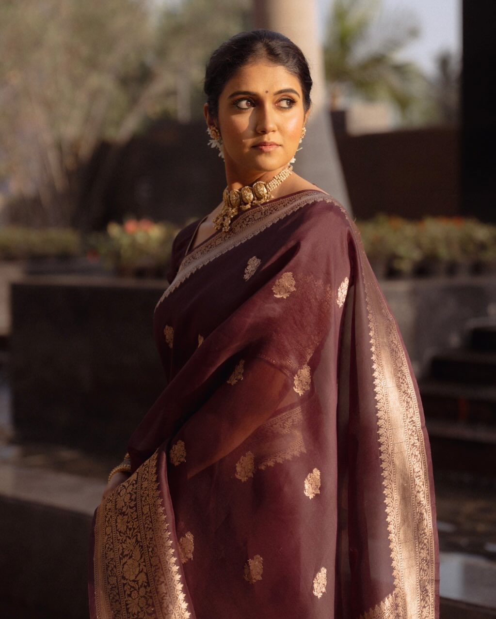 Surpassing Brown Banarasi Soft Silk Saree With Blouse Piece