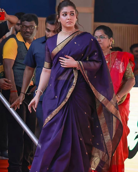 Marvellous Blue Color Banarasi Soft Silk Saree With Blouse Piece