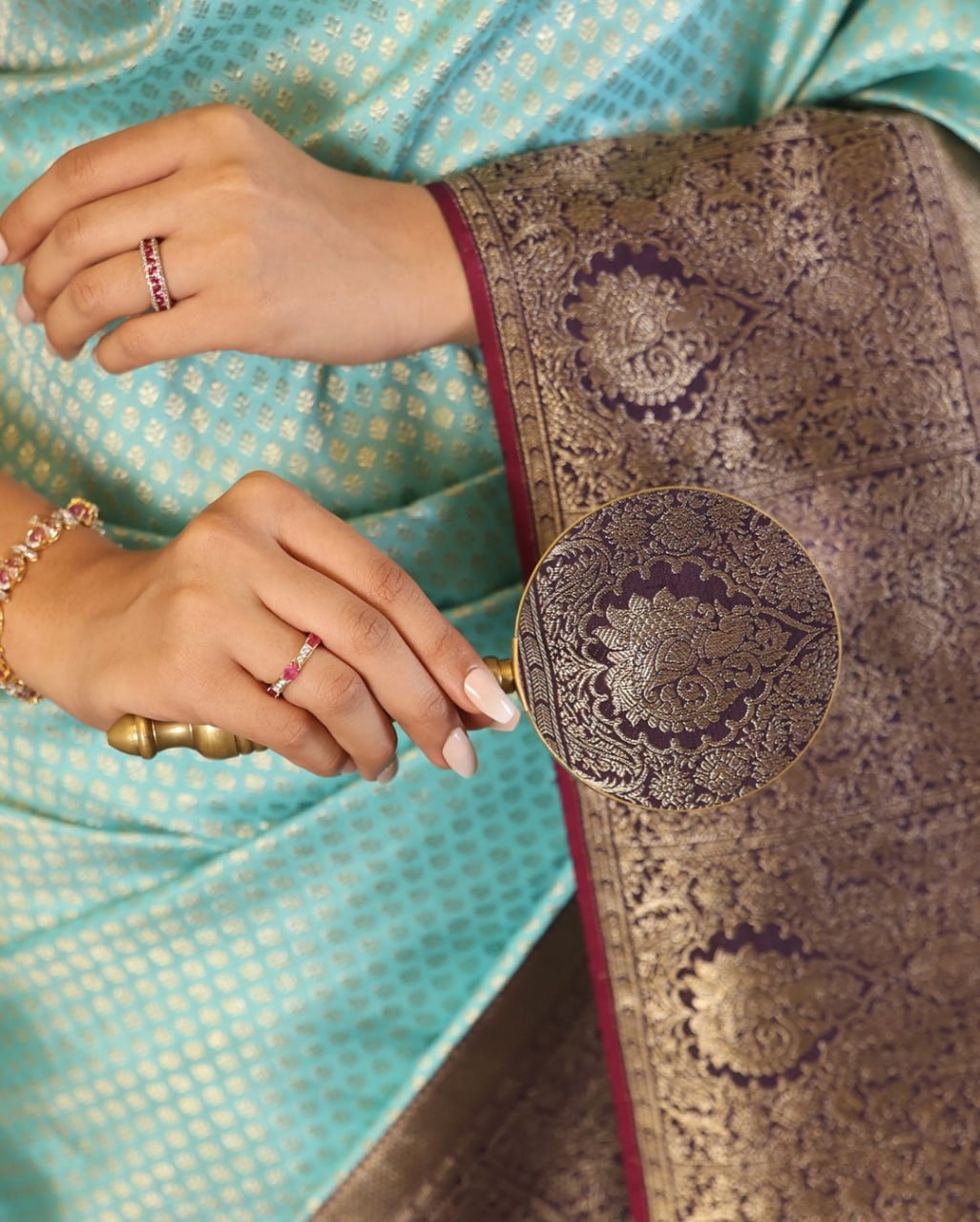 Trending Sky Blue Color Banarasi Soft Silk Saree With Blouse Piece
