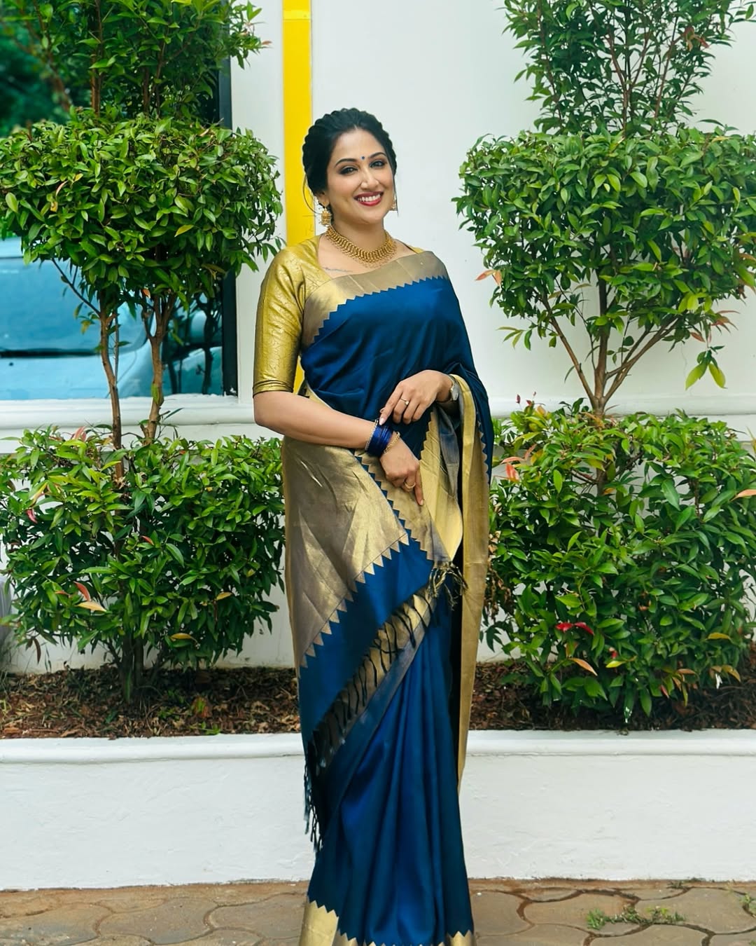 Teal Color Banarasi Soft Silk Saree With Blouse Piece