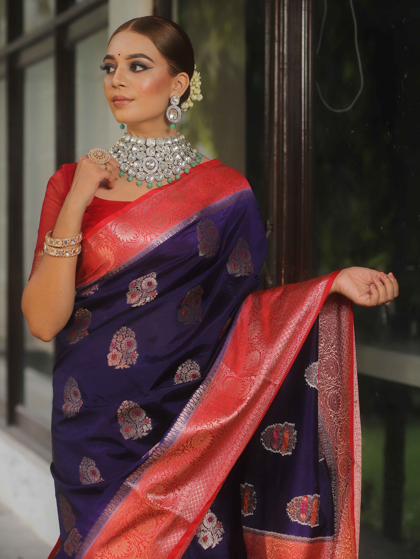 Preferable Blue Banarasi Soft Silk Saree With Blouse Piece