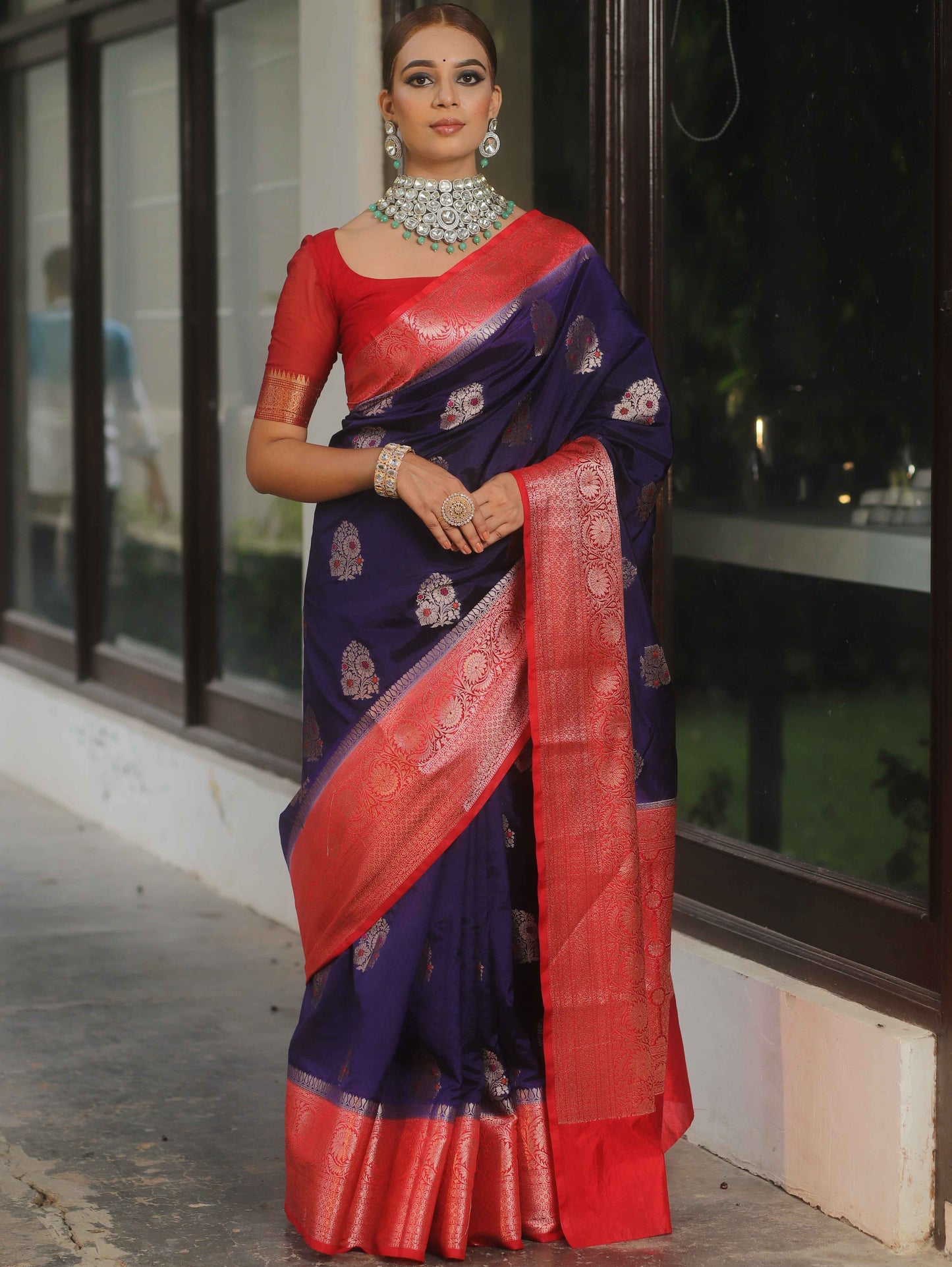 Preferable Blue Banarasi Soft Silk Saree With Blouse Piece